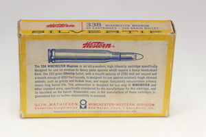 338 Winchester Magnum Ammo - 250 Grain Silvertip Bullet - Vintage Box