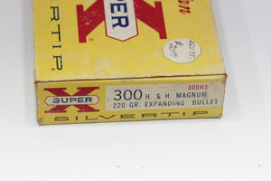 300 H&H Magnum Ammo - 220 Grain Silvertip Bullet - Vintage Box