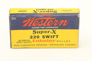 220 Swift Ammo - 48 Grain Soft Point - Vintage Box
