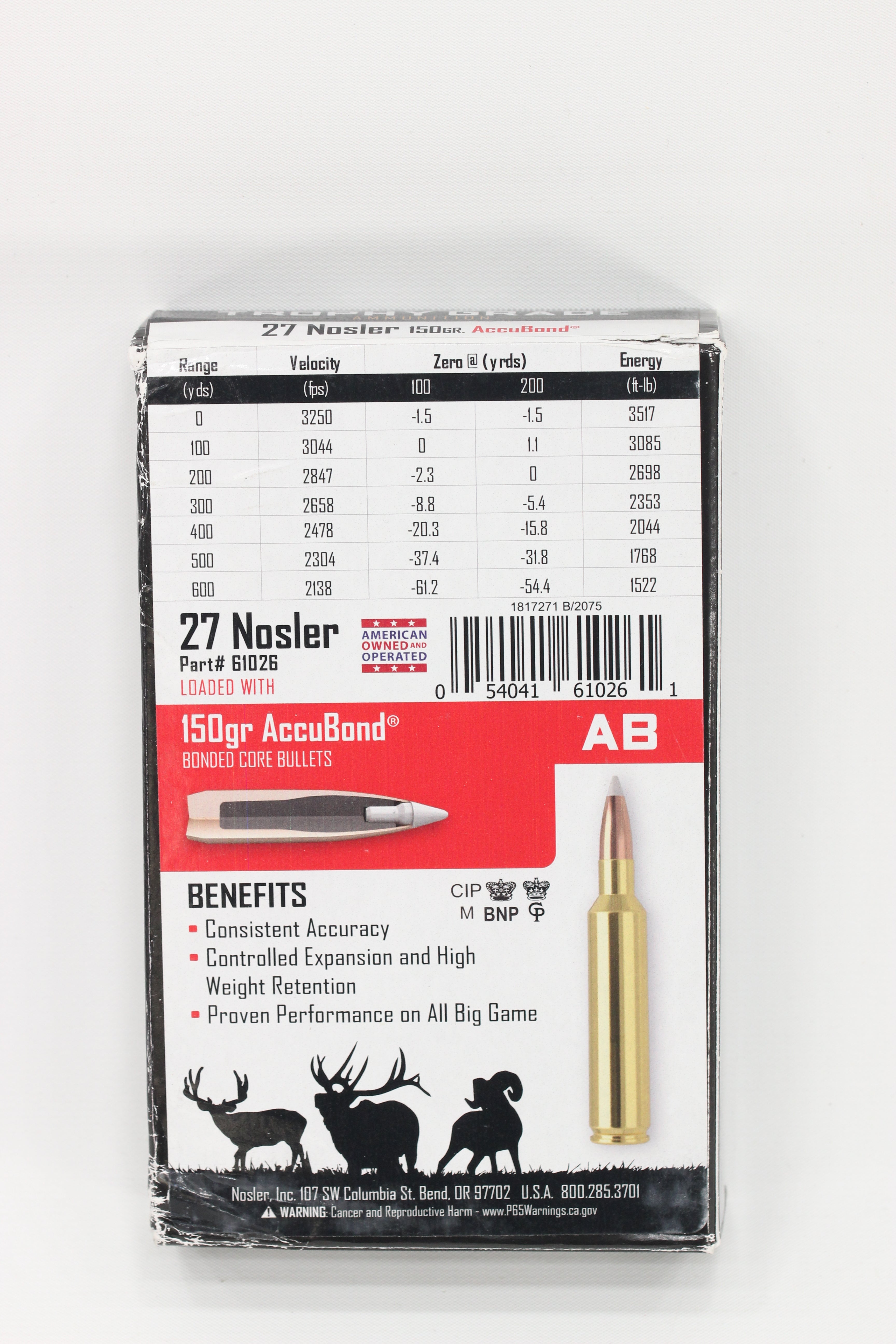 27 Nosler Ammo - 150 Grain AccuBond