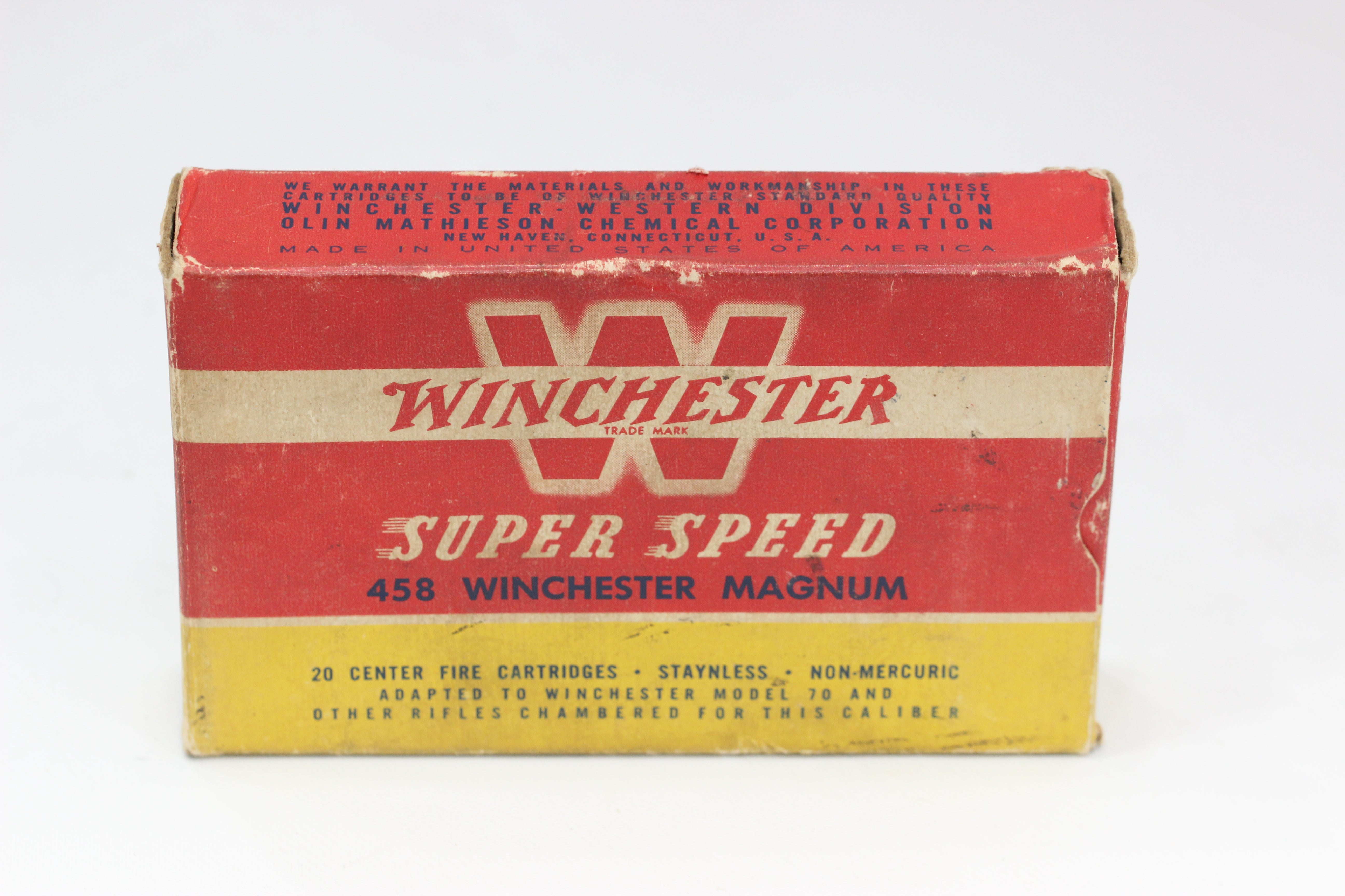 458 Winchester Magnum Ammo - 510 Grain Soft Point - Vintage Box