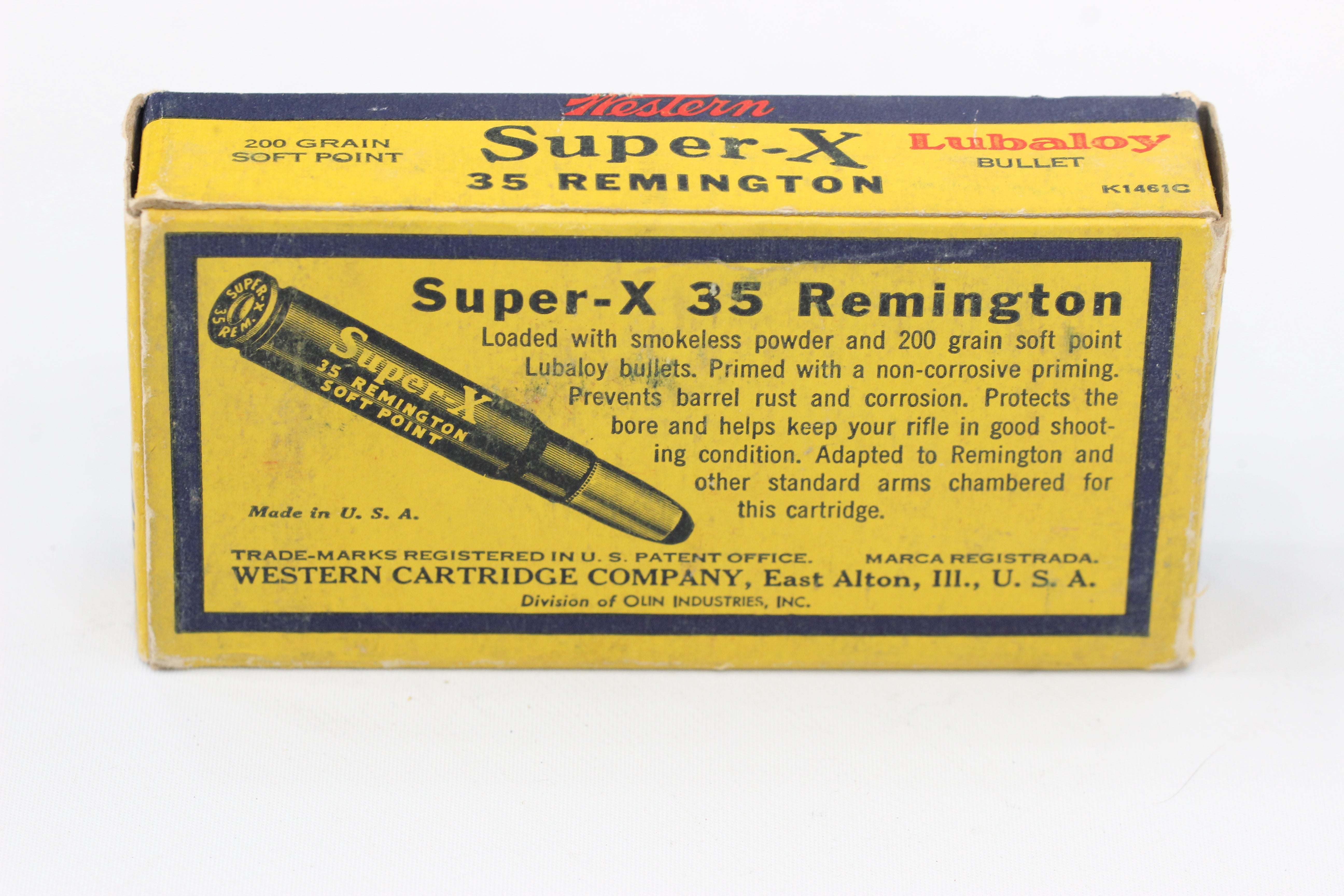 35 Remington Ammo - 200 Grain Soft Point - Vintage Box