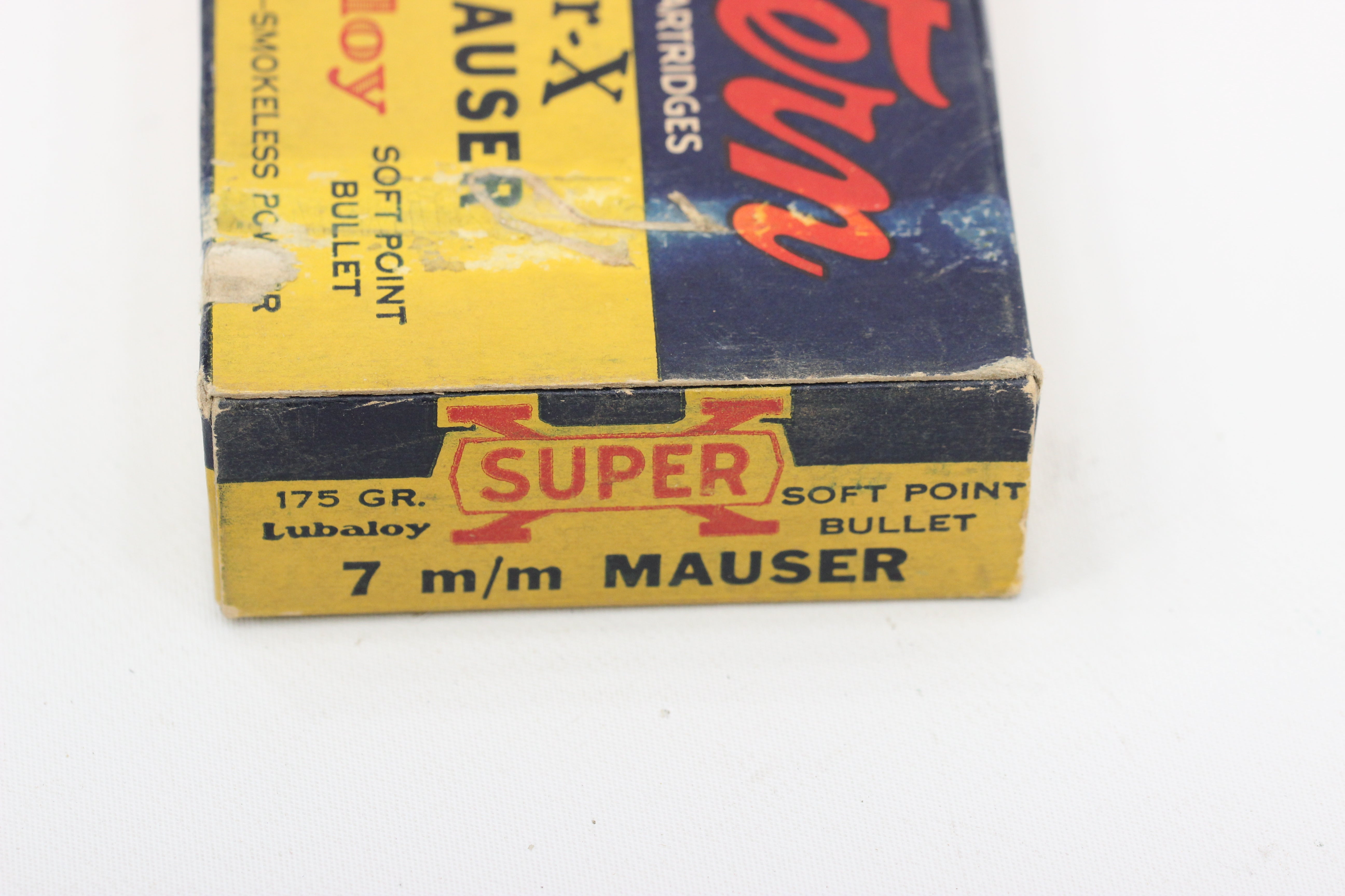 7 m/m Mauser Ammo - 175 Grain Soft Point - Vintage Box