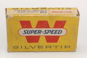 338 Winchester Magnum Ammo - 250 Grain Silvertip - Vintage Box