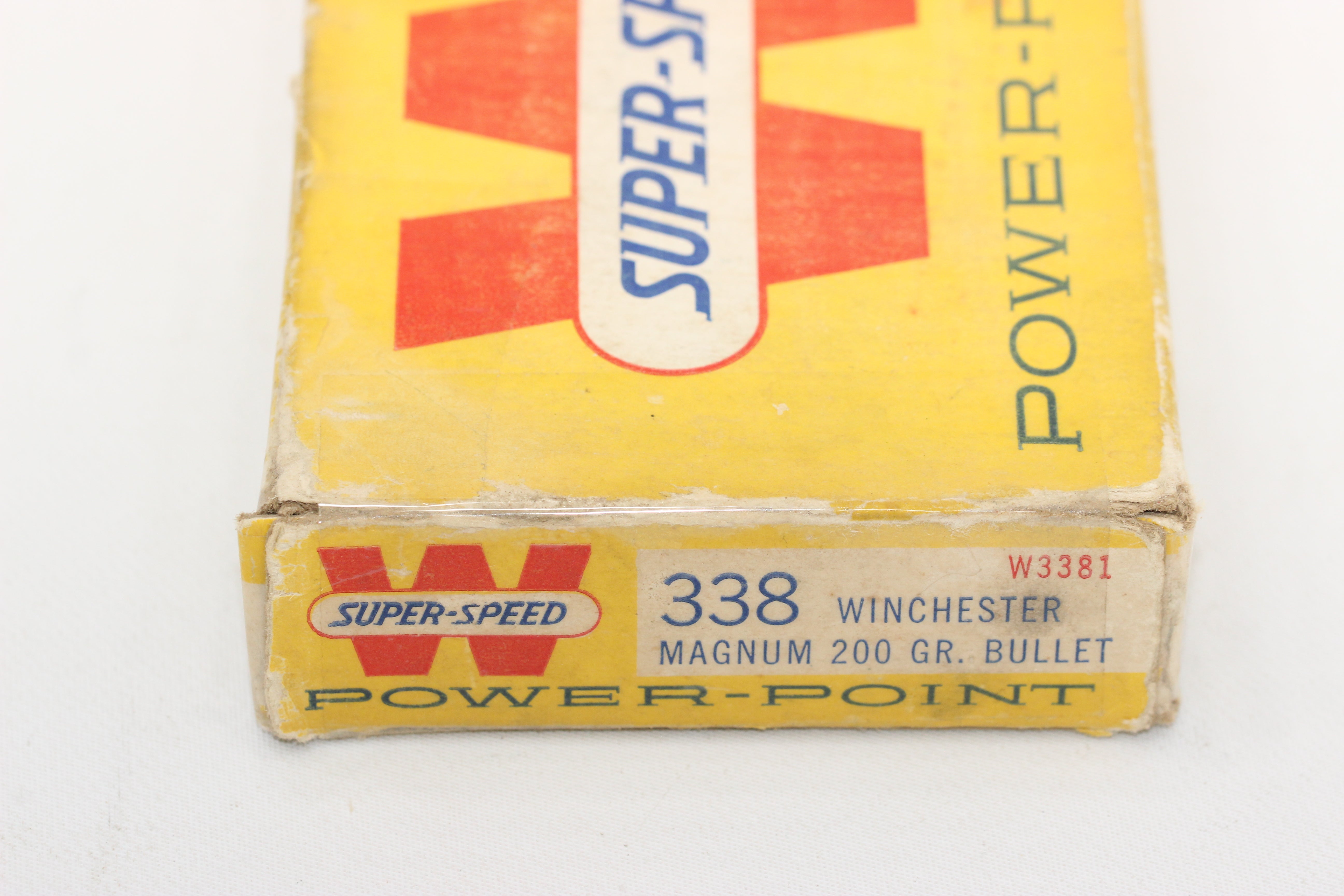 338 Winchester Magnum Ammo - 200 Grain Power Point - Vintage Box