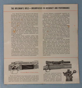 Winchester Model 70 Instruction Pamphlet