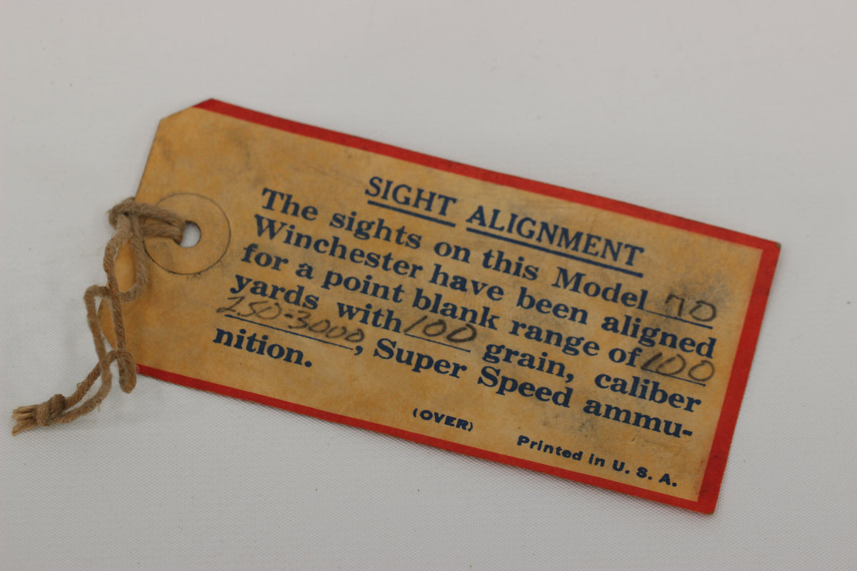 Winchester Model 70 Sight Alignment Hang Tag for .250-3000 – pre64win.com