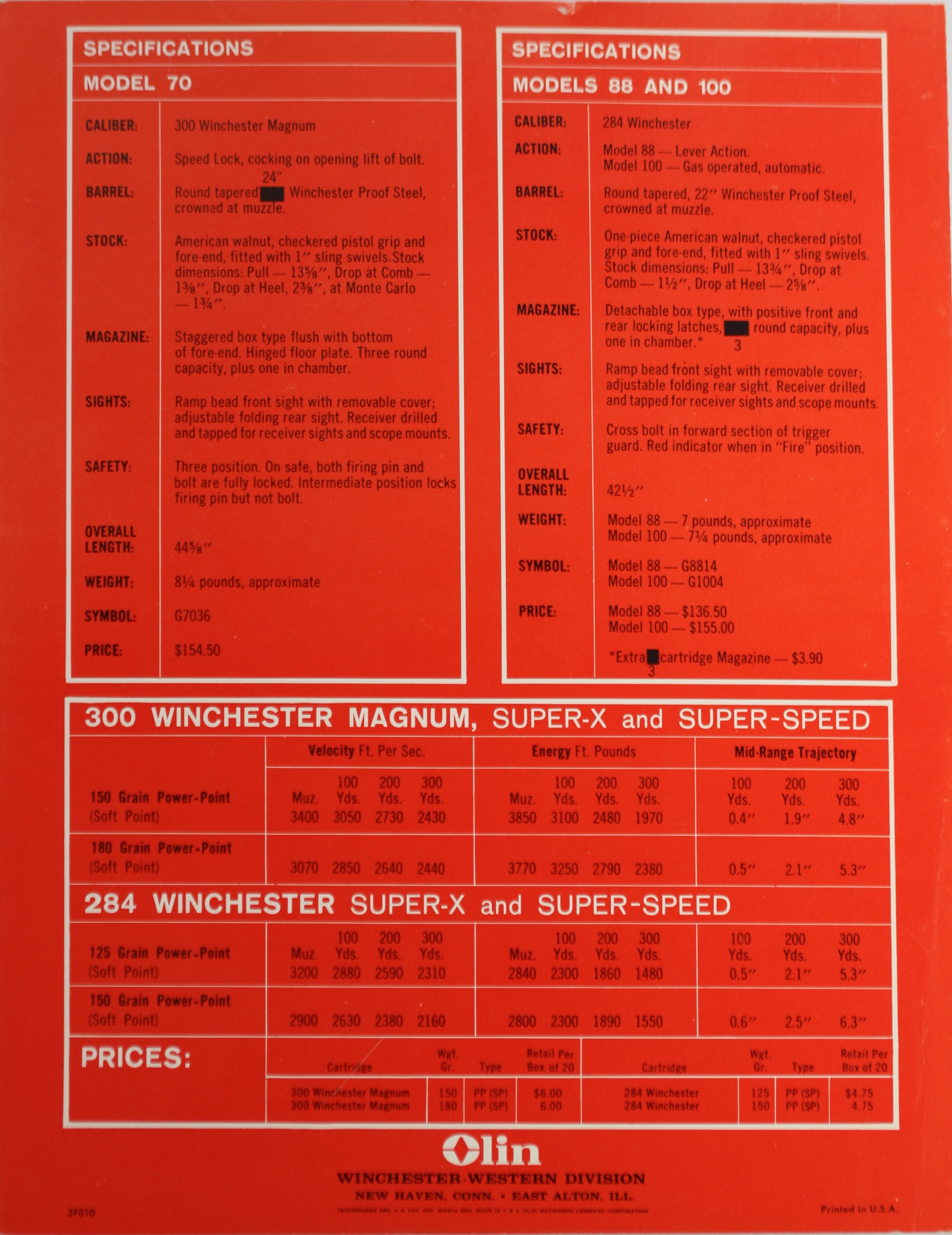Winchester Foldout Brochure:  3 Great Winchesters Made Even Greater