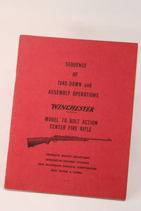 1958 Winchester Model 70 Take-Down and Assembly Operations Manual - ORIGINAL