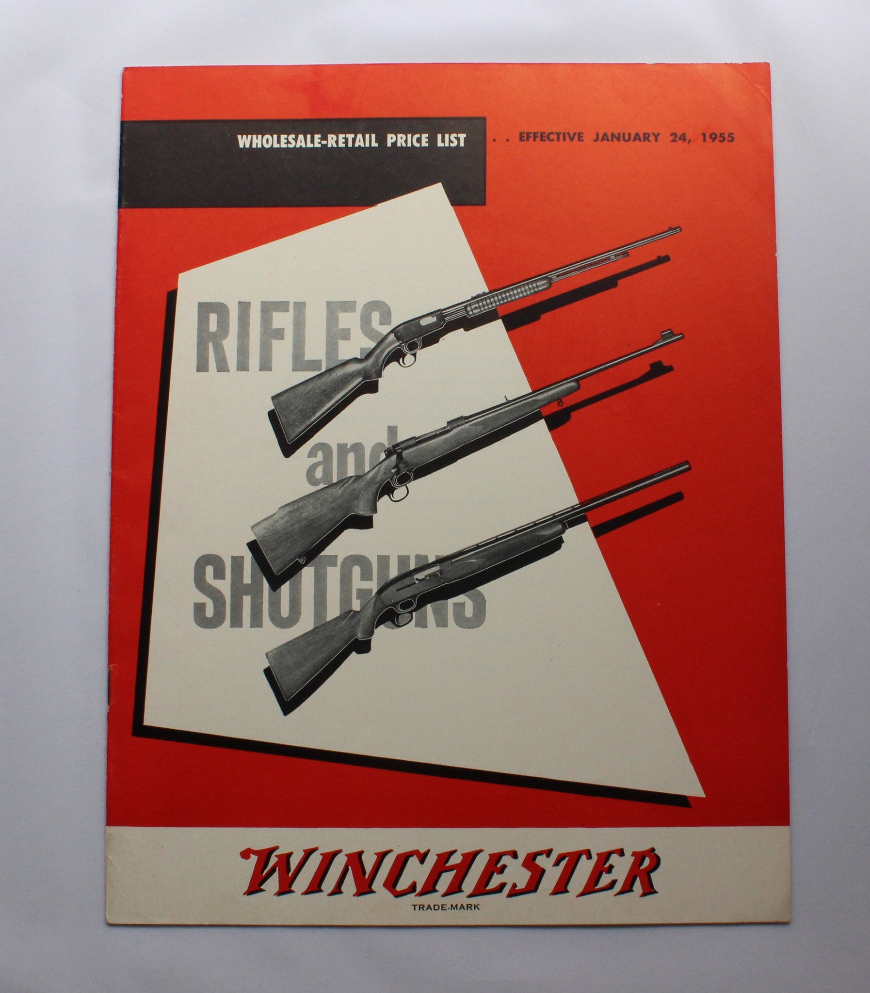 1955 Winchester Wholesale-Retail Price List - No. 2185