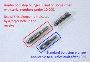 Bolt Stop Release Plunger & Spring - Jumbo size for Very Early Rifles