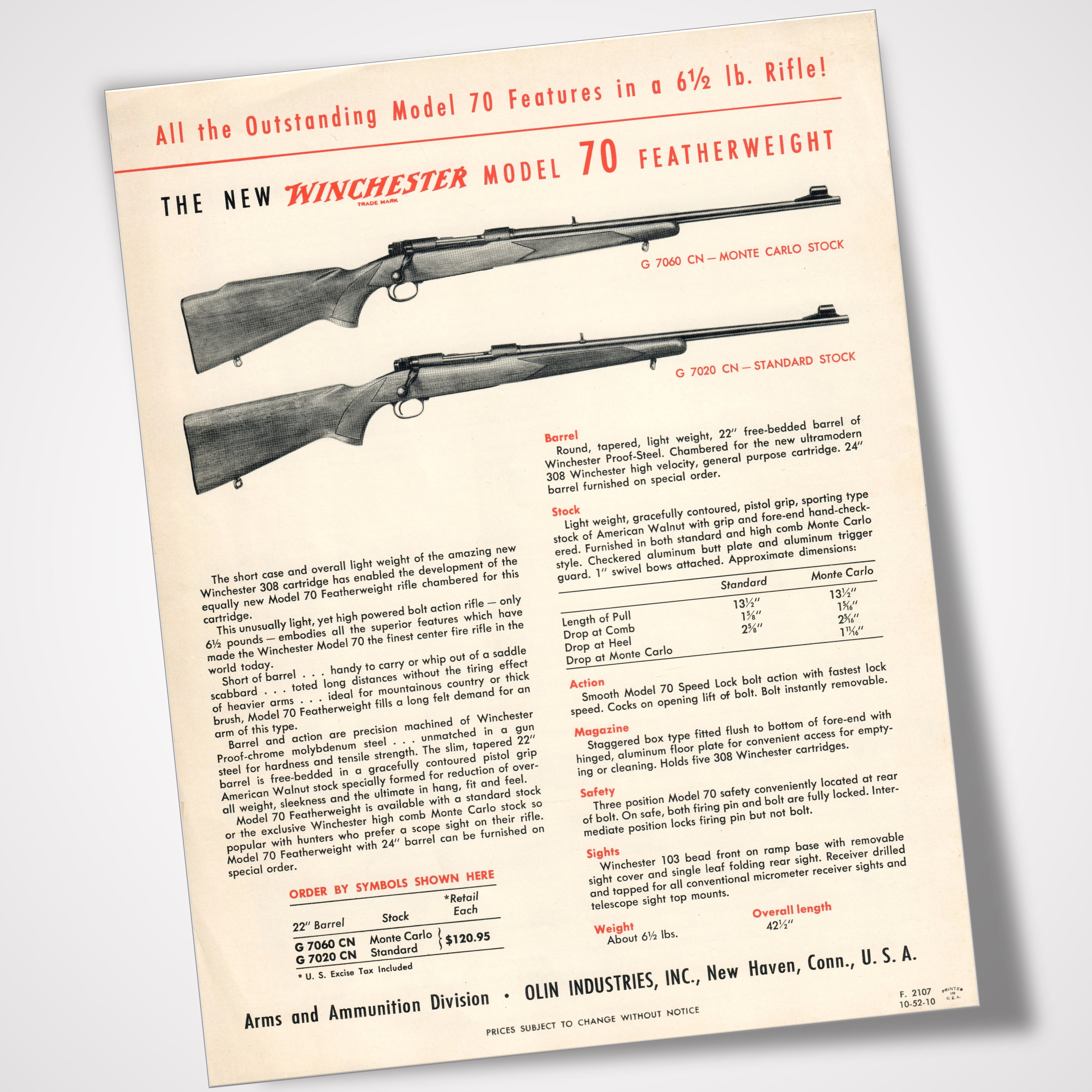Complete Dealer Package - Winchester Model 70 Featherweight & 308 Win Cartridge Introduction