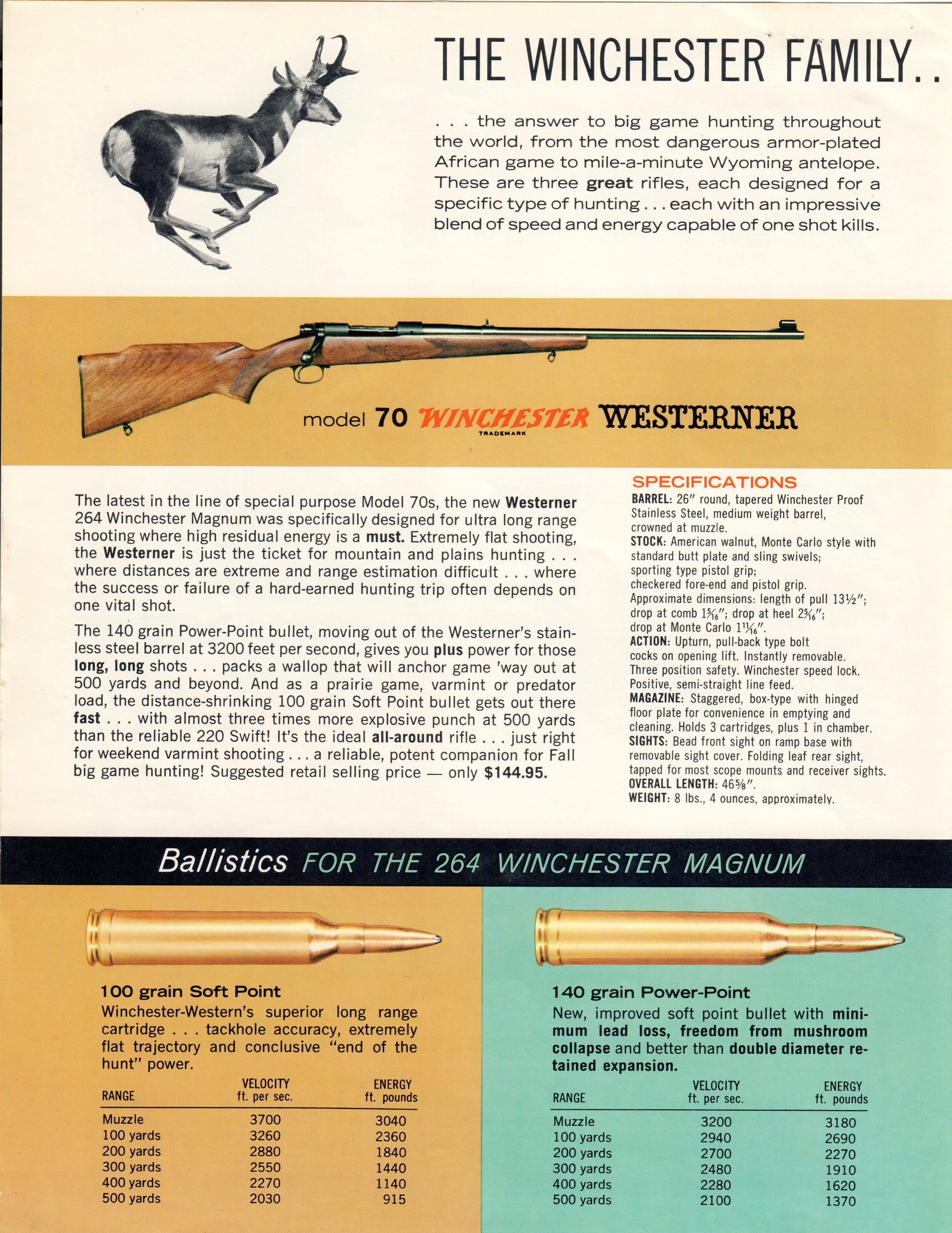 Complete Dealer Package - Winchester Model 70 .264 Win Mag Westerner